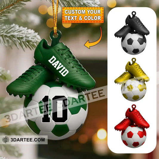 Soccer Home Decor Christmas Ornament Personalized Ornament 3.54’’ / 1 Ornament Ornament