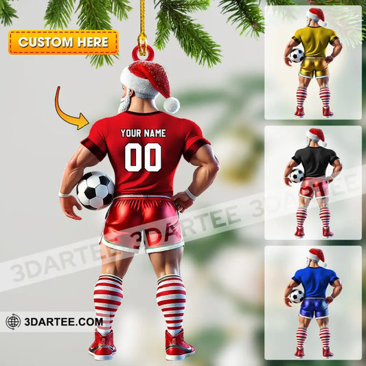 Soccer Santa Christmas Ornament Personalized Ornament 3.54’’ / 1 Ornament Ornament