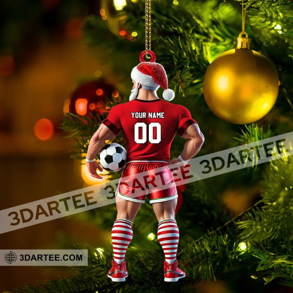 Soccer Santa Christmas Ornament Personalized Ornament Ornament