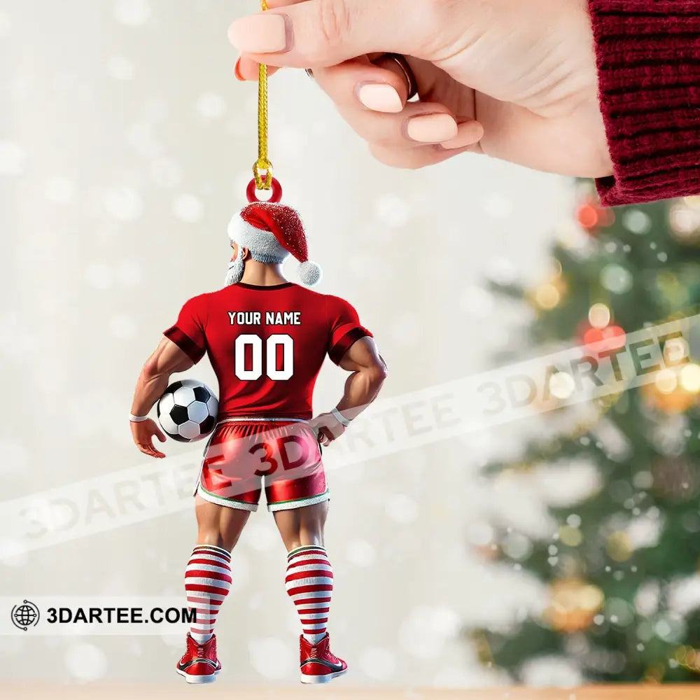 Soccer Santa Christmas Ornament Personalized Ornament Ornament