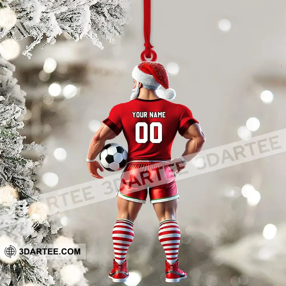 Soccer Santa Christmas Ornament Personalized Ornament Ornament