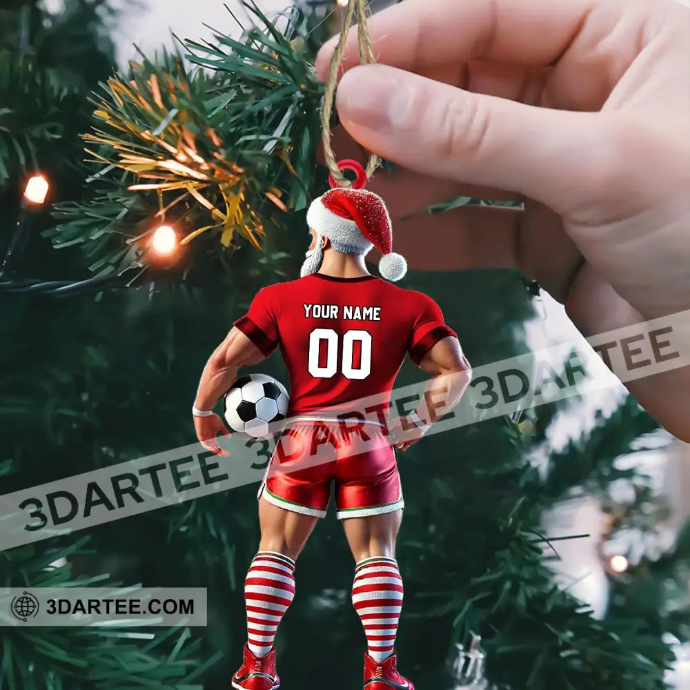 Soccer Santa Christmas Ornament Personalized Ornament Ornament