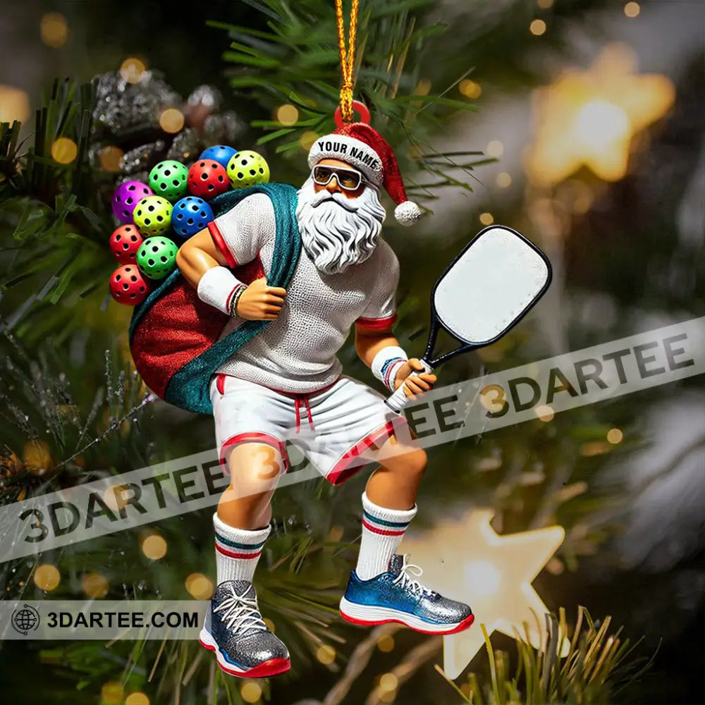 Sporty Santa Christmas Home Decor Christmas Ornament Personalized Ornament Ornament