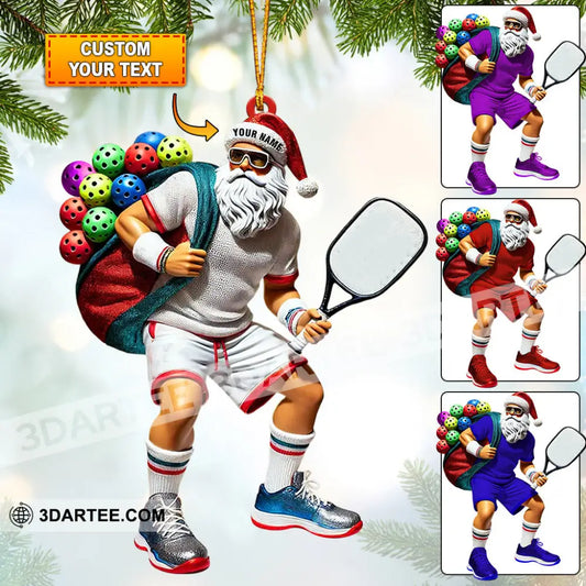 Sporty Santa Christmas Home Decor Christmas Ornament Personalized Ornament 3.54’’ / 1 Ornament Ornament