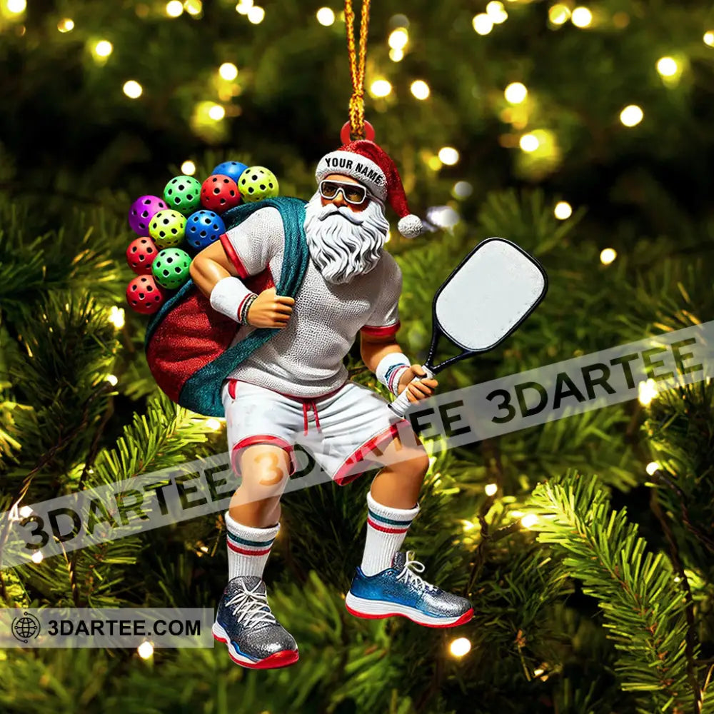 Sporty Santa Christmas Home Decor Christmas Ornament Personalized Ornament Ornament