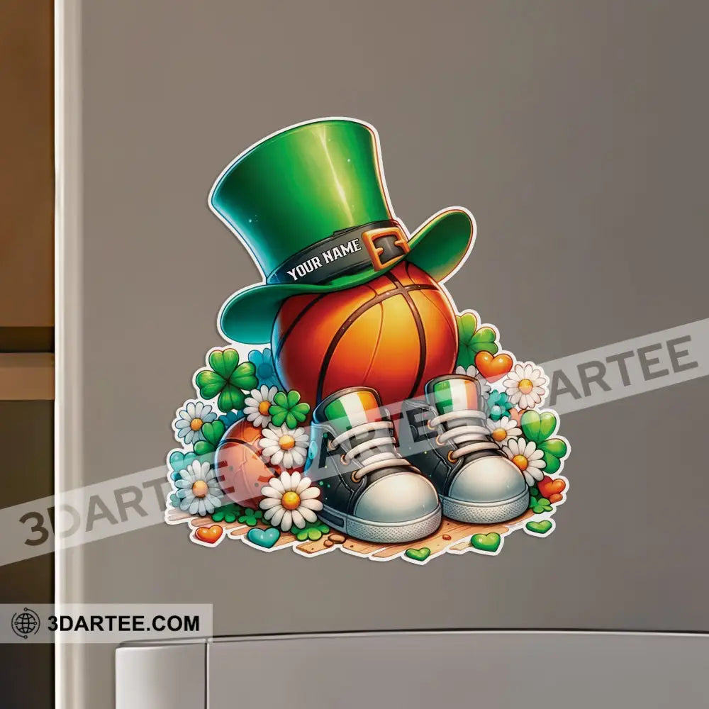 St Patrick’s Day Basketball Fridge Magnet - Personalized 3.54’’ / 1 Piece