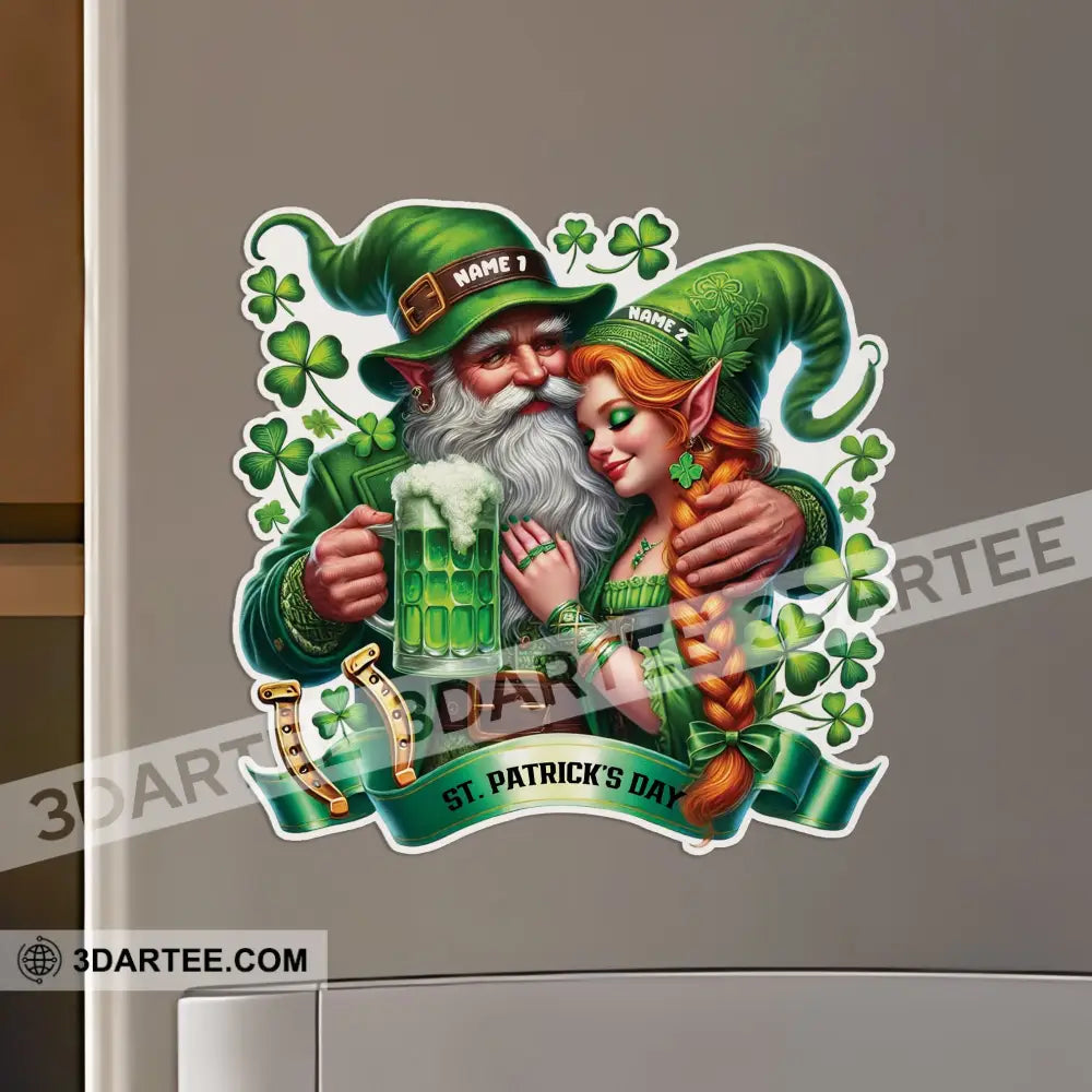 St Patrick’s Day Couple Fridge Magnet - Personalized 3.54’’ / 1 Piece