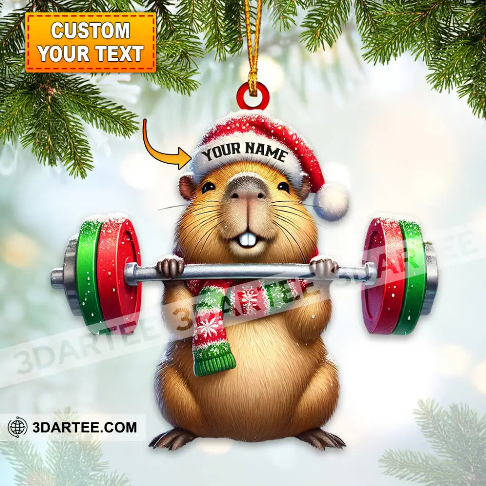 Strong Hamster Home Decor Christmas Ornament Personalized Ornament 3.54’’ / 1 Ornament Ornament