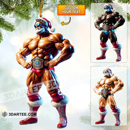 Strong Santa Home Decor Christmas Ornament Personalized Ornament 3.54’’ / 1 Ornament Ornament