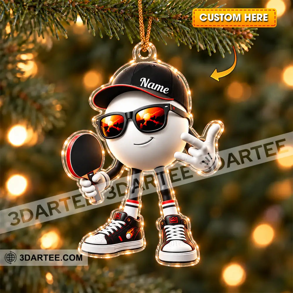 Table Tennis Home Decor Christmas Ornament Personalized Ornament - 3.54’’ / 1 Ornament - Ornament