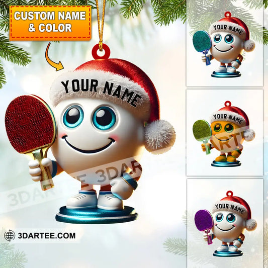 Table Tennis Racket And Ball Home Decor Christmas Ornament Personalized Ornament 3.54’’ / 1 Ornament Ornament
