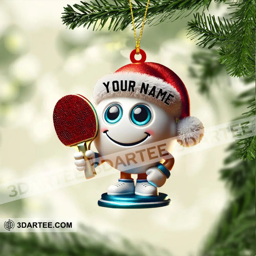 Table Tennis Racket And Ball Home Decor Christmas Ornament Personalized Ornament Ornament