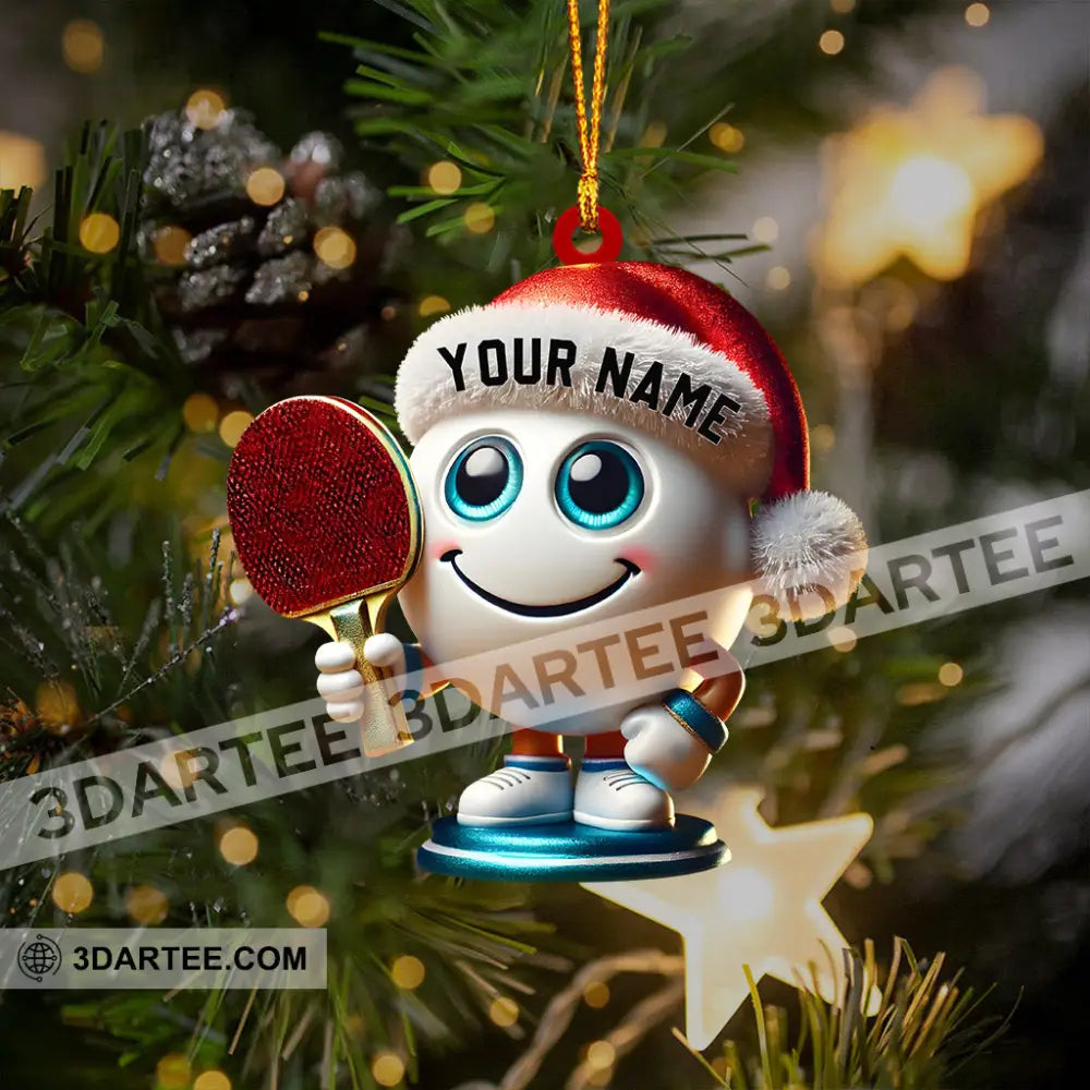 Table Tennis Racket And Ball Home Decor Christmas Ornament Personalized Ornament Ornament