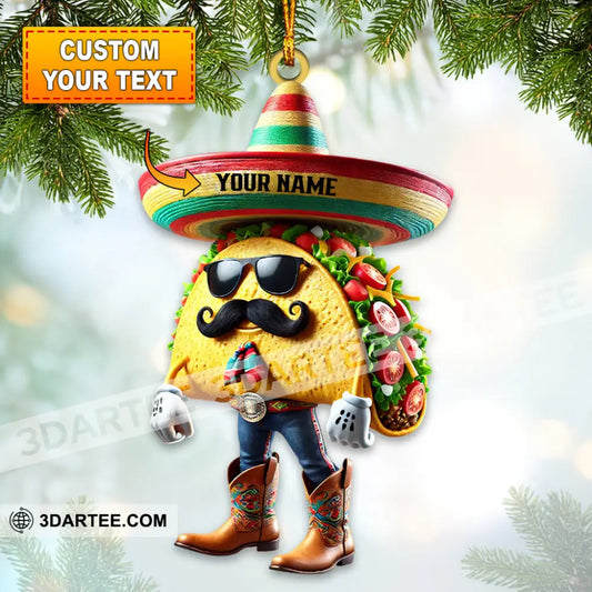 Tacos Mexican Home Decor Christmas Ornament Personalized Ornament 3.54’’ / 1 Ornament Ornament