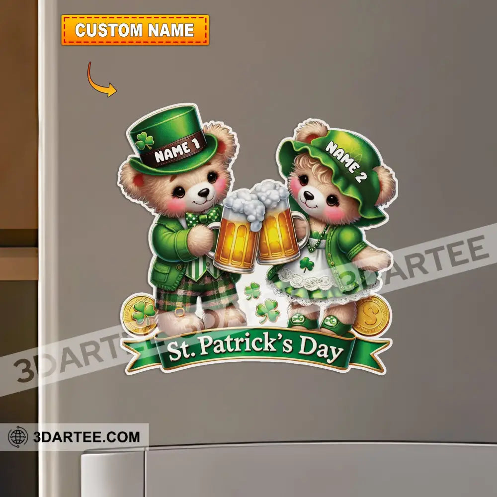 Teddy Couple St.patrick’s Day Fridge Magnet - Personalized