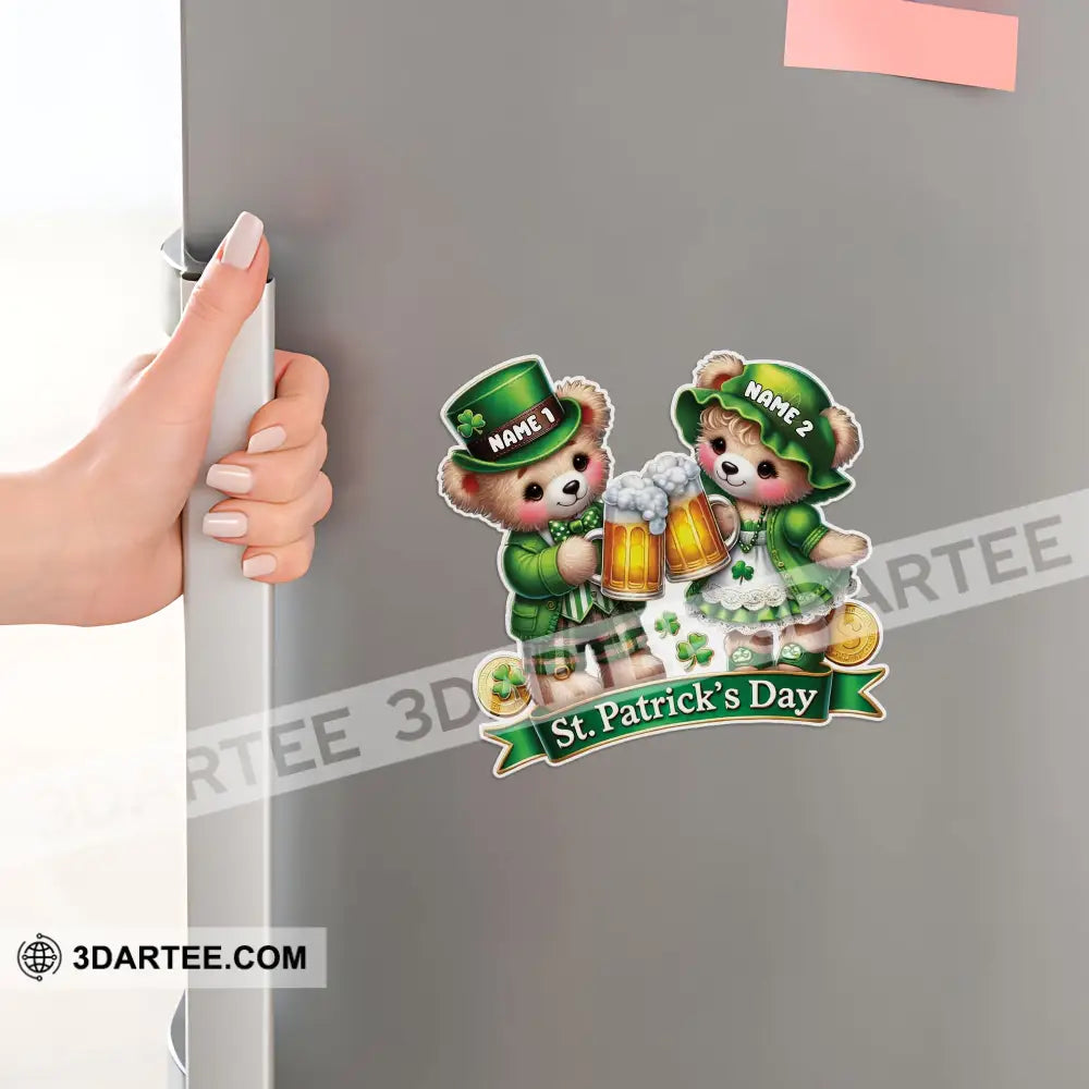 Teddy Couple St.patrick’s Day Fridge Magnet - Personalized