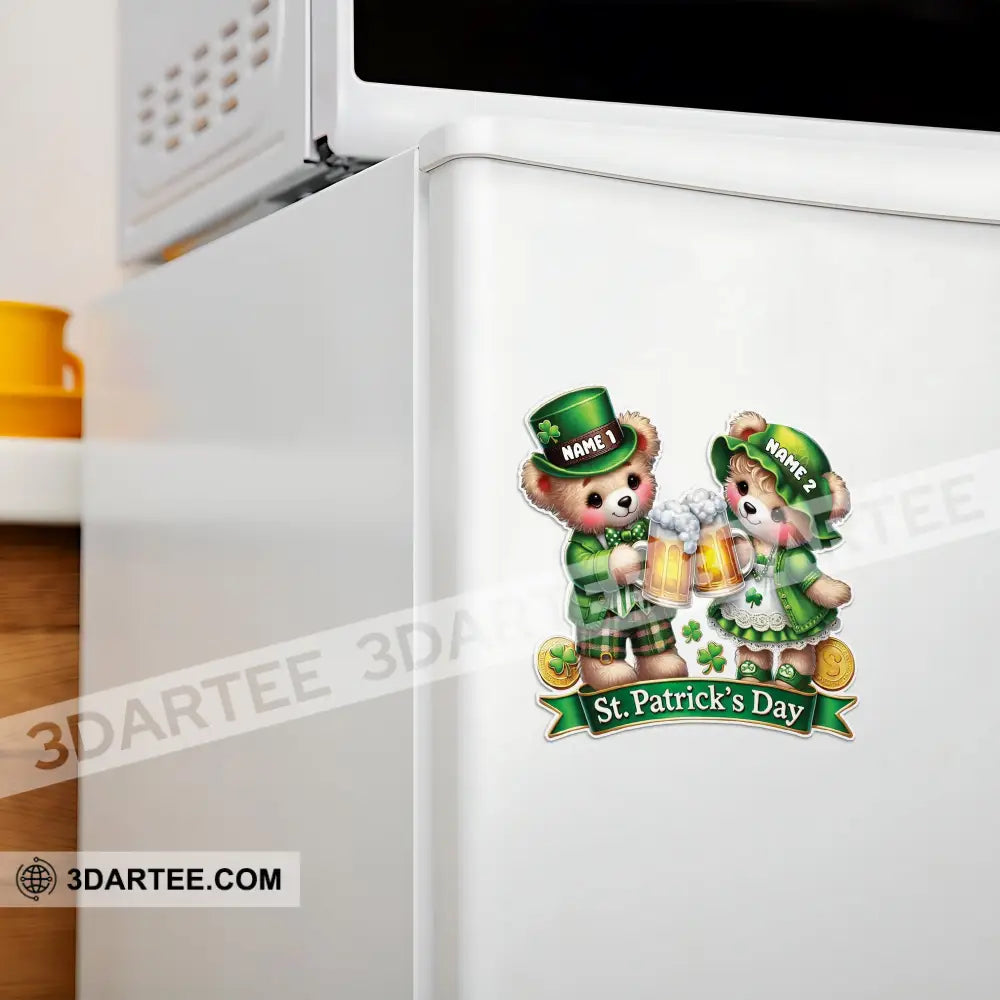 Teddy Couple St.patrick’s Day Fridge Magnet - Personalized