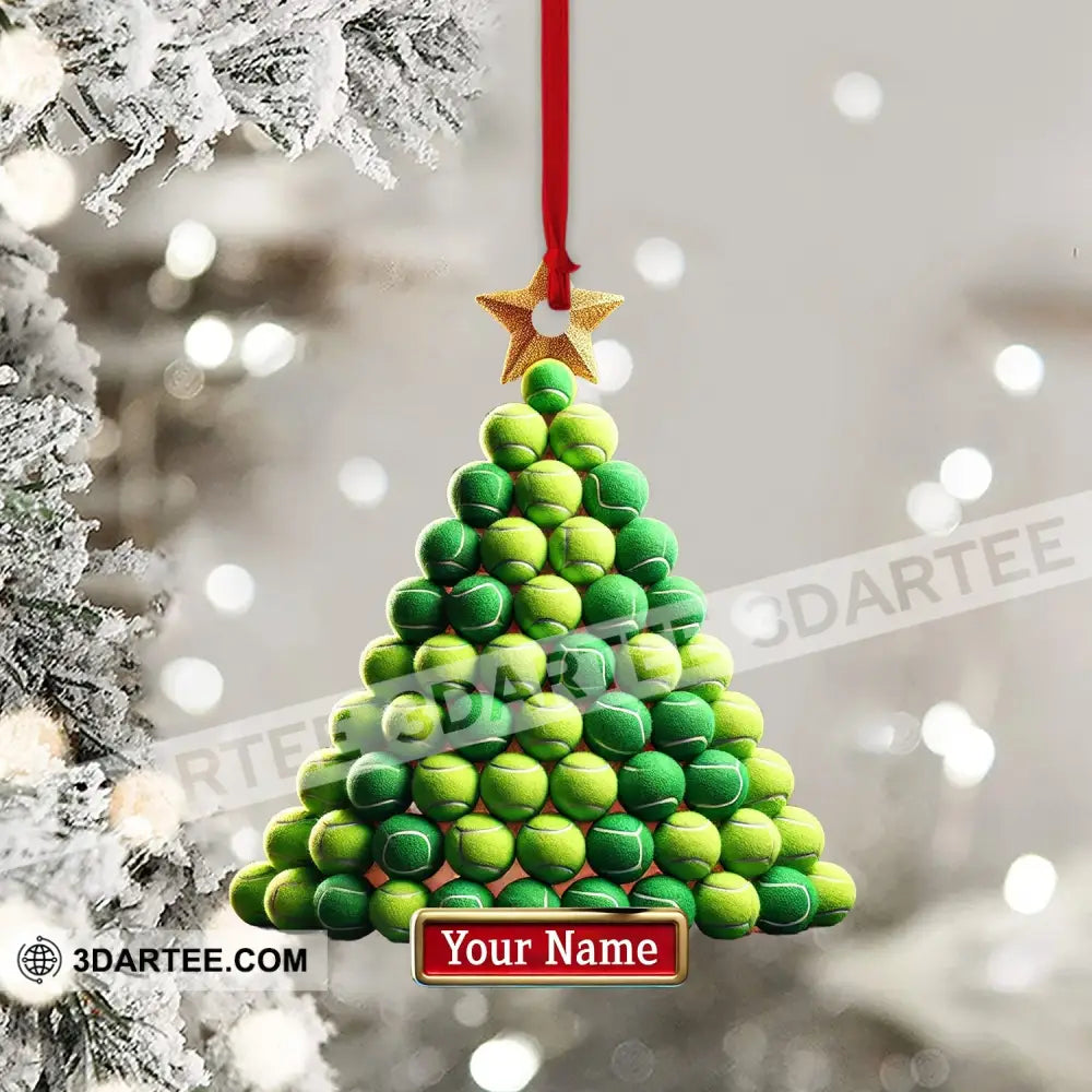 Tennis Ball Tree Christmas Ornament Personalized Ornament Ornament