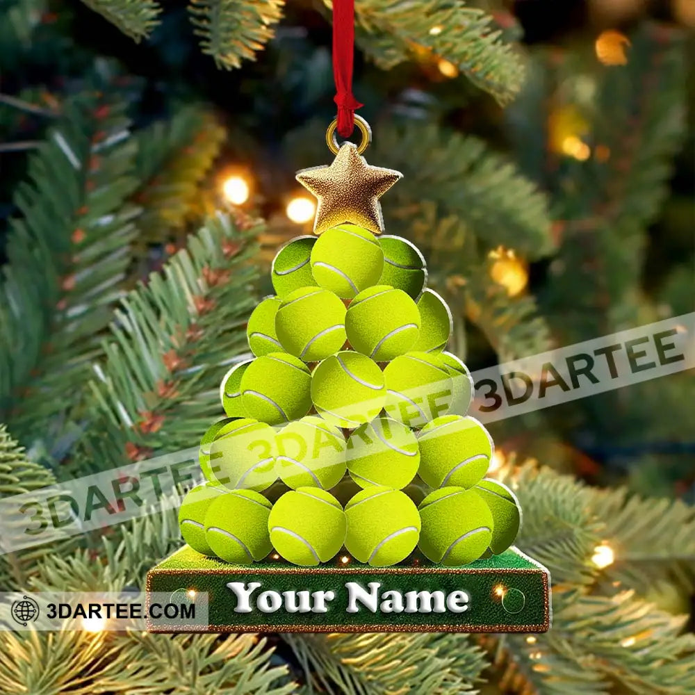 Tennis Ball Tree Christmas Ornament Personalized Ornament Ornament