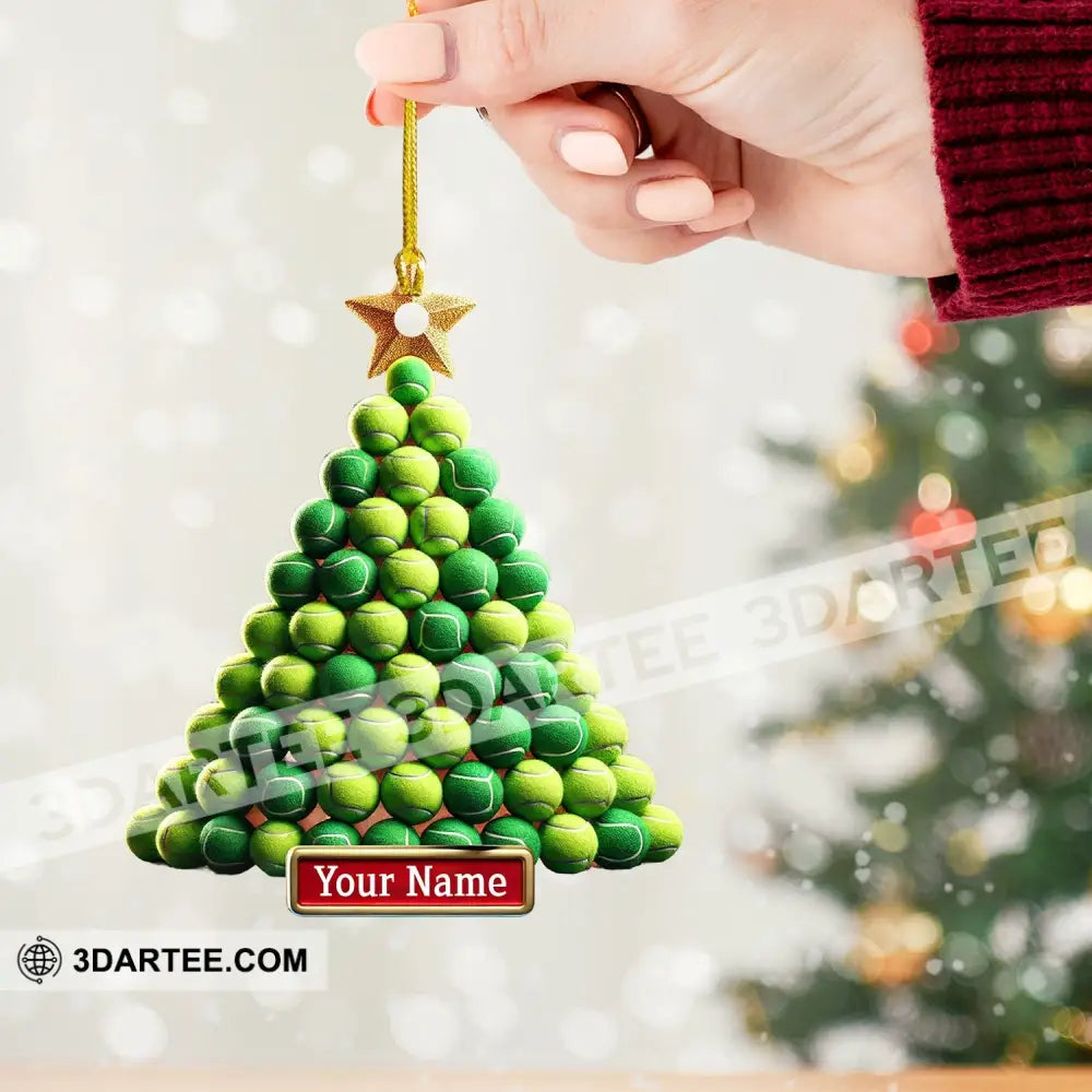 Tennis Ball Tree Christmas Ornament Personalized Ornament Ornament