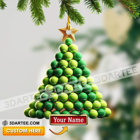 Tennis Ball Tree Christmas Ornament Personalized Ornament 3.54’’ / 1 Ornament Ornament