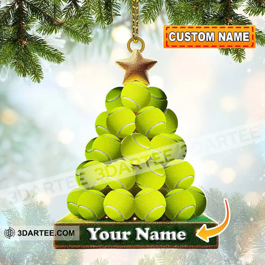 Tennis Ball Tree Christmas Ornament Personalized Ornament 3.54’’ / 1 Ornament Ornament