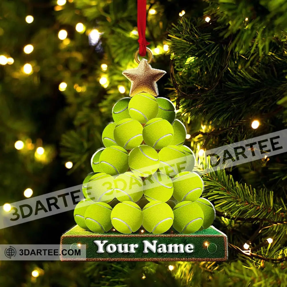 Tennis Ball Tree Christmas Ornament Personalized Ornament Ornament