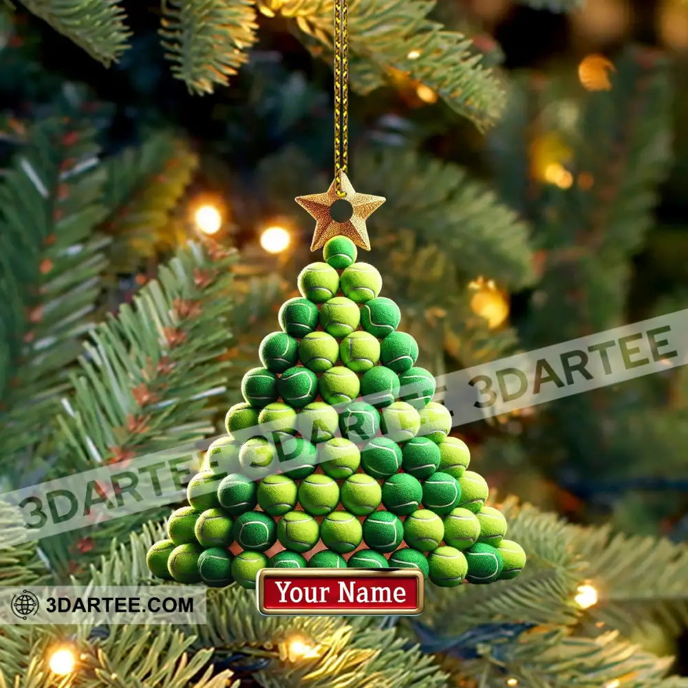 Tennis Ball Tree Christmas Ornament Personalized Ornament Ornament