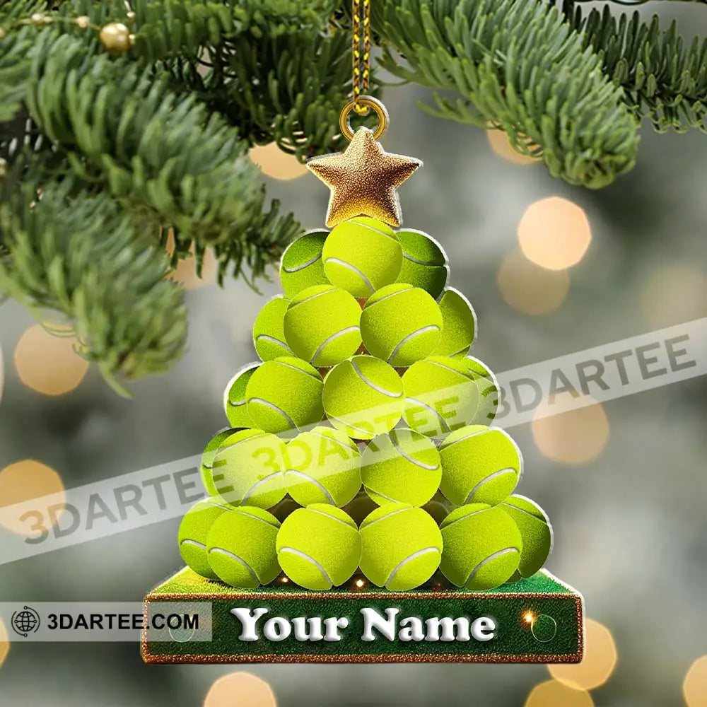 Tennis Ball Tree Christmas Ornament Personalized Ornament Ornament