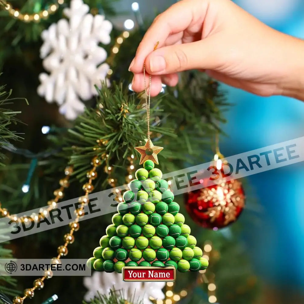 Tennis Ball Tree Christmas Ornament Personalized Ornament Ornament