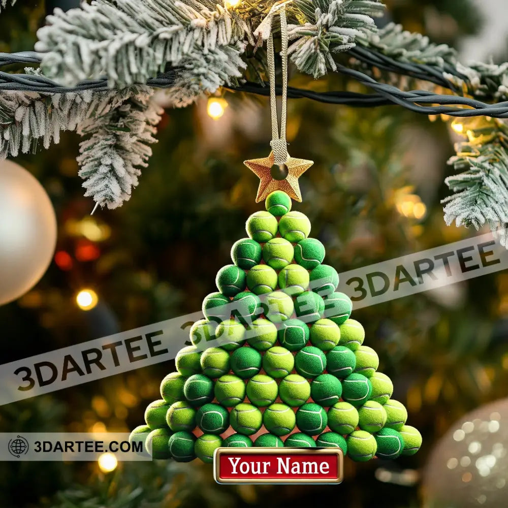 Tennis Ball Tree Christmas Ornament Personalized Ornament Ornament