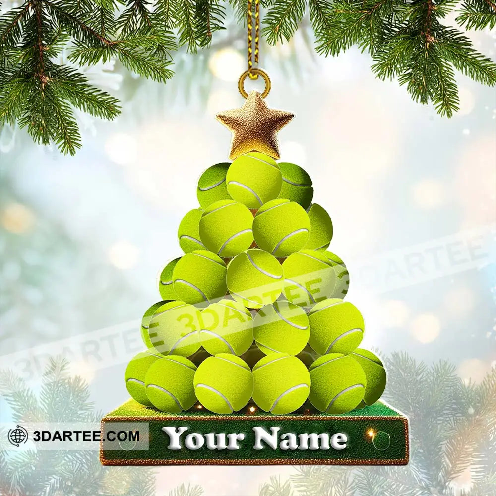 Tennis Ball Tree Christmas Ornament Personalized Ornament Ornament