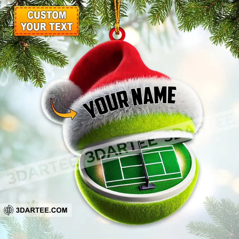 Tennis Court Christmas Ornament Personalized Ornament 3.54’’ / 1 Ornament Ornament