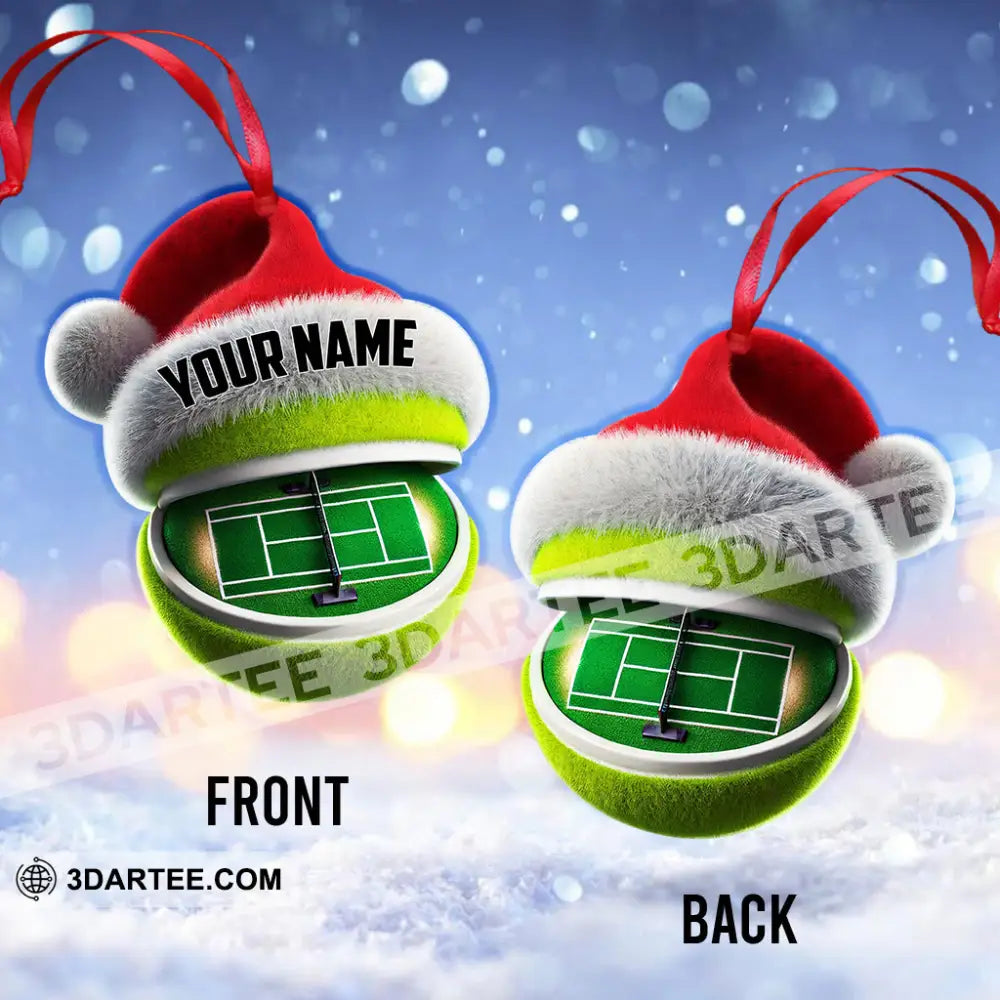 Tennis Court Christmas Ornament Personalized Ornament Ornament