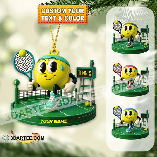 Tennis Home Decor Christmas Ornament Personalized Ornament 3.54’’ / 1 Ornament Ornament
