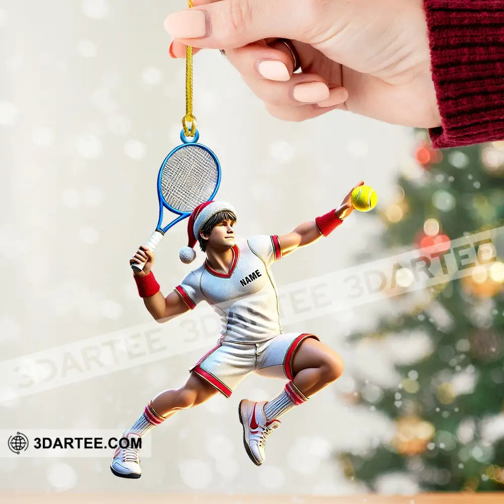 Tennis Player Christmas Ornament Personalized Ornament Ornament