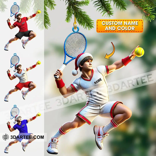 Tennis Player Christmas Ornament Personalized Ornament 3.54’’ / 1 Ornament Ornament