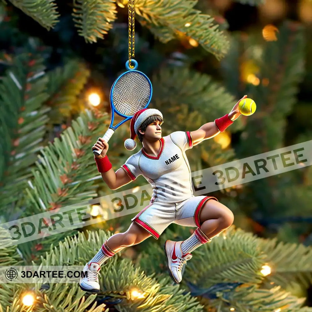 Tennis Player Christmas Ornament Personalized Ornament Ornament