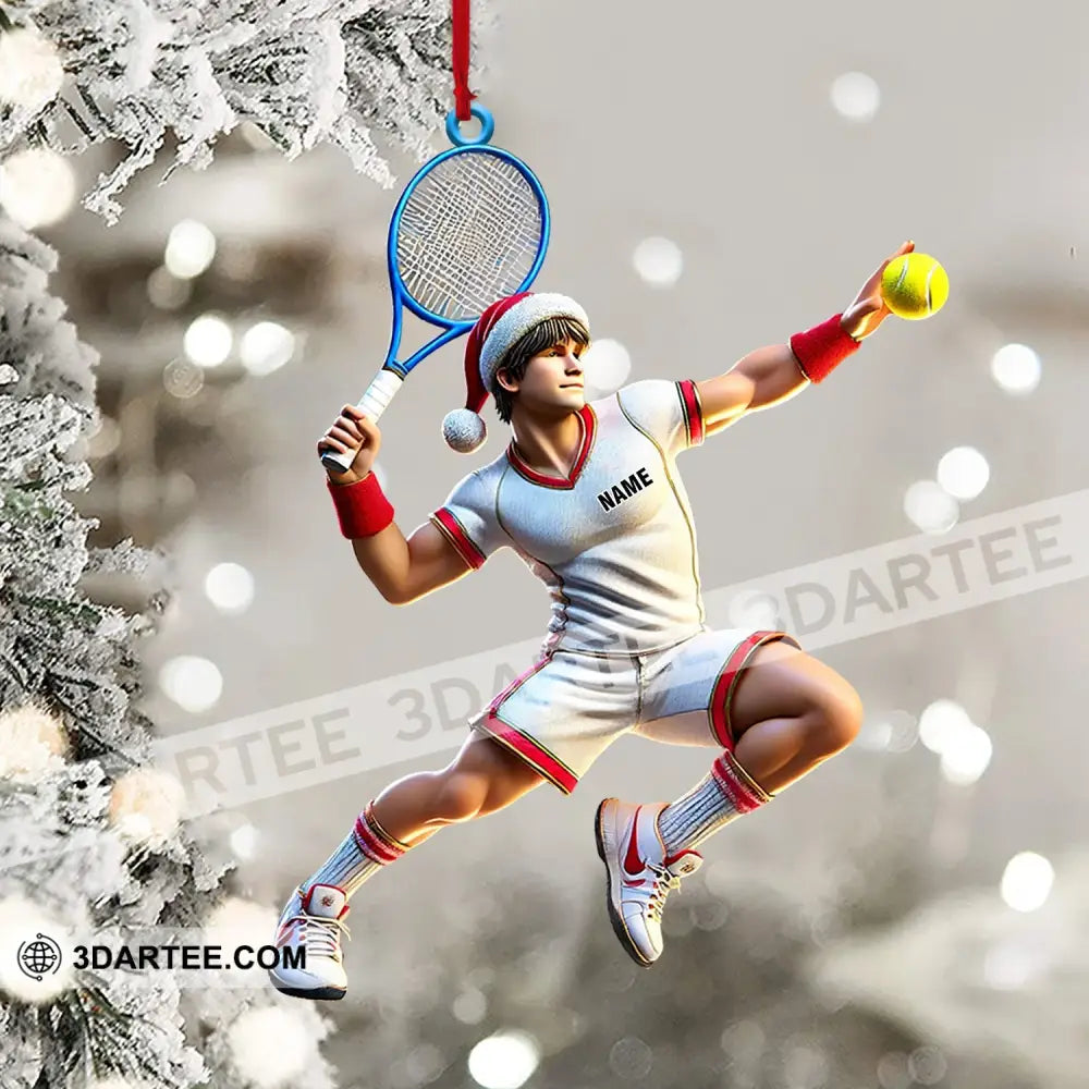 Tennis Player Christmas Ornament Personalized Ornament Ornament