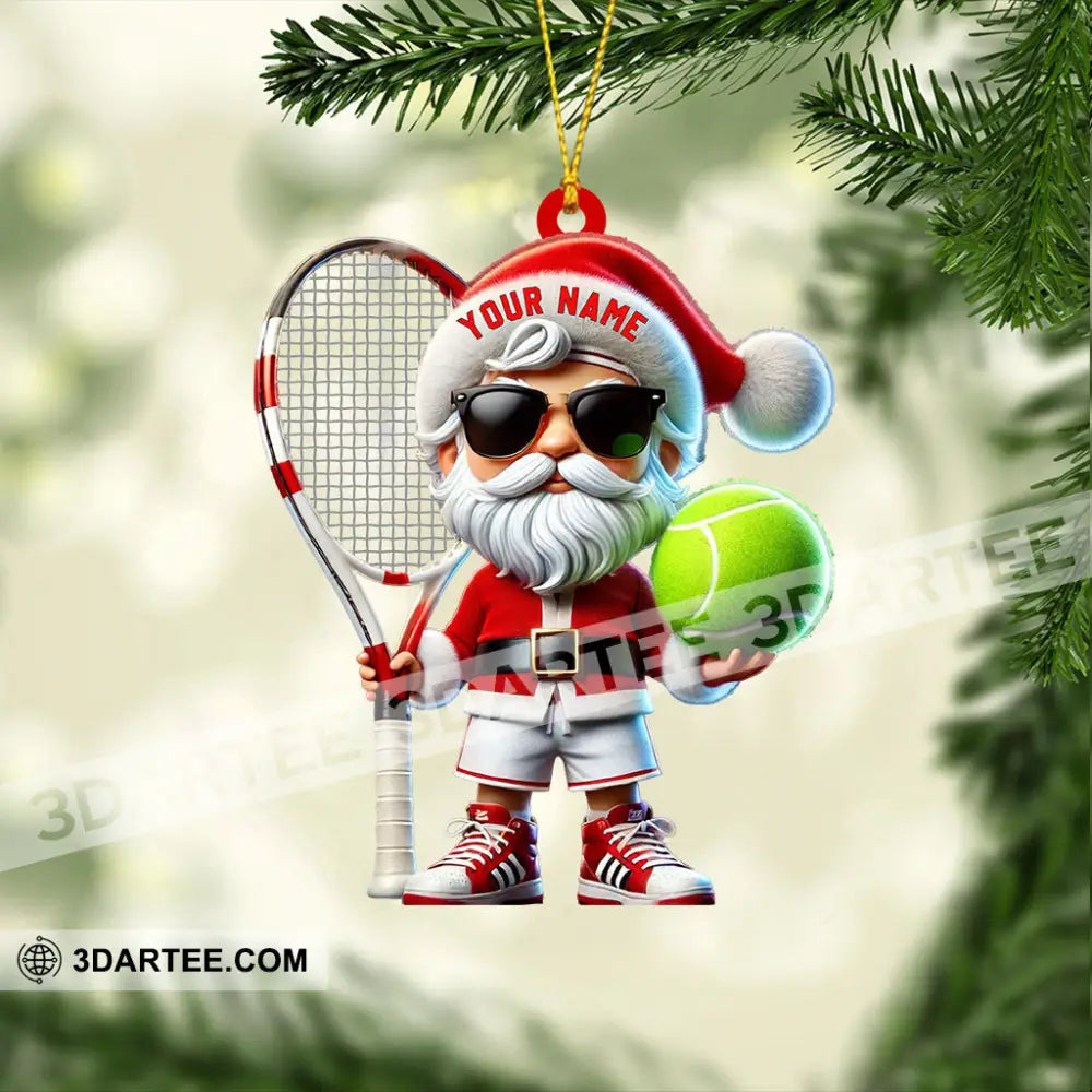 Tennis Santa Christmas Home Decor Christmas Ornament Personalized Ornament Ornament