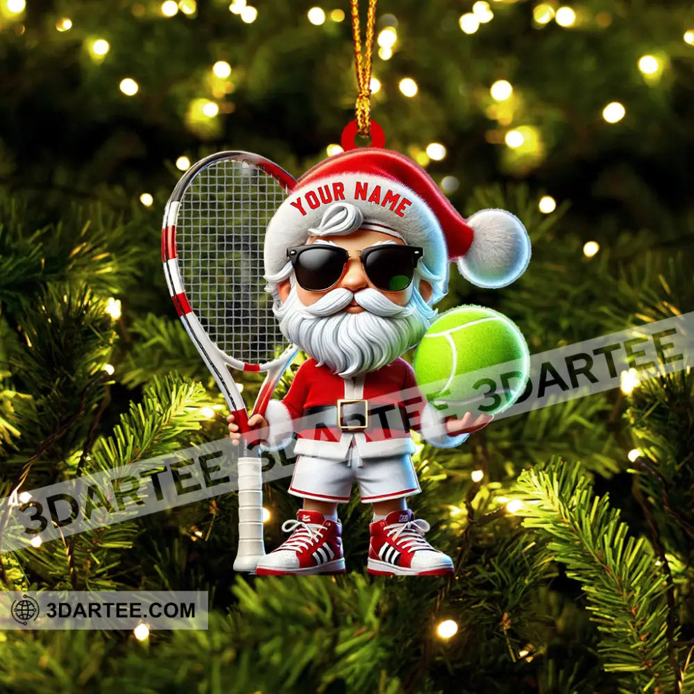 Tennis Santa Christmas Home Decor Christmas Ornament Personalized Ornament Ornament