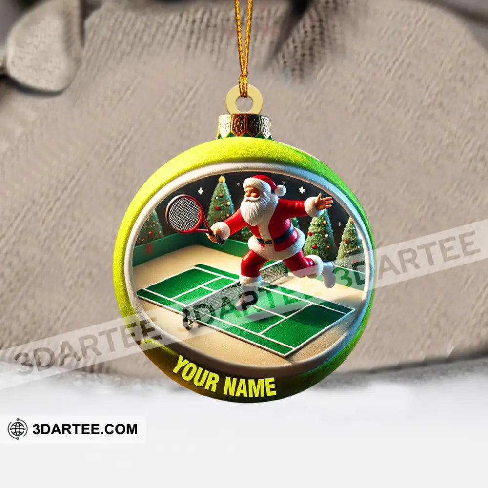 Tennis Santa Decor Christmas Ornament Personalized Ornament Ornament