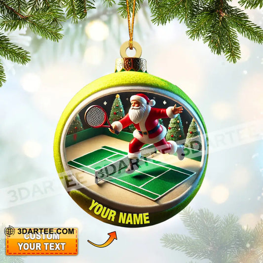 Tennis Santa Decor Christmas Ornament Personalized Ornament 3.54’’ / 1 Ornament Ornament