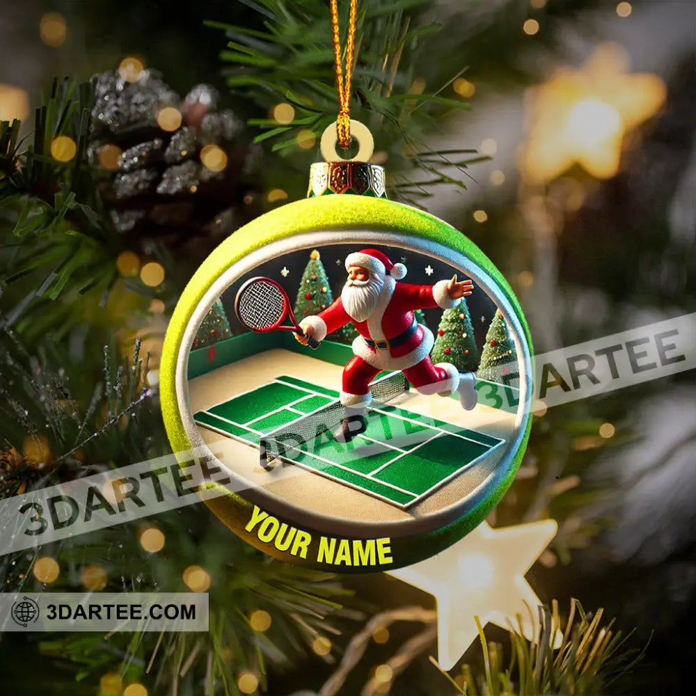 Tennis Santa Decor Christmas Ornament Personalized Ornament Ornament