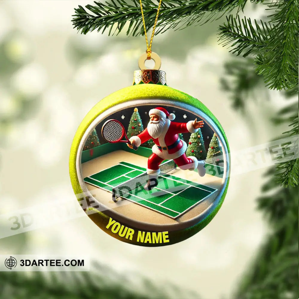 Tennis Santa Decor Christmas Ornament Personalized Ornament Ornament