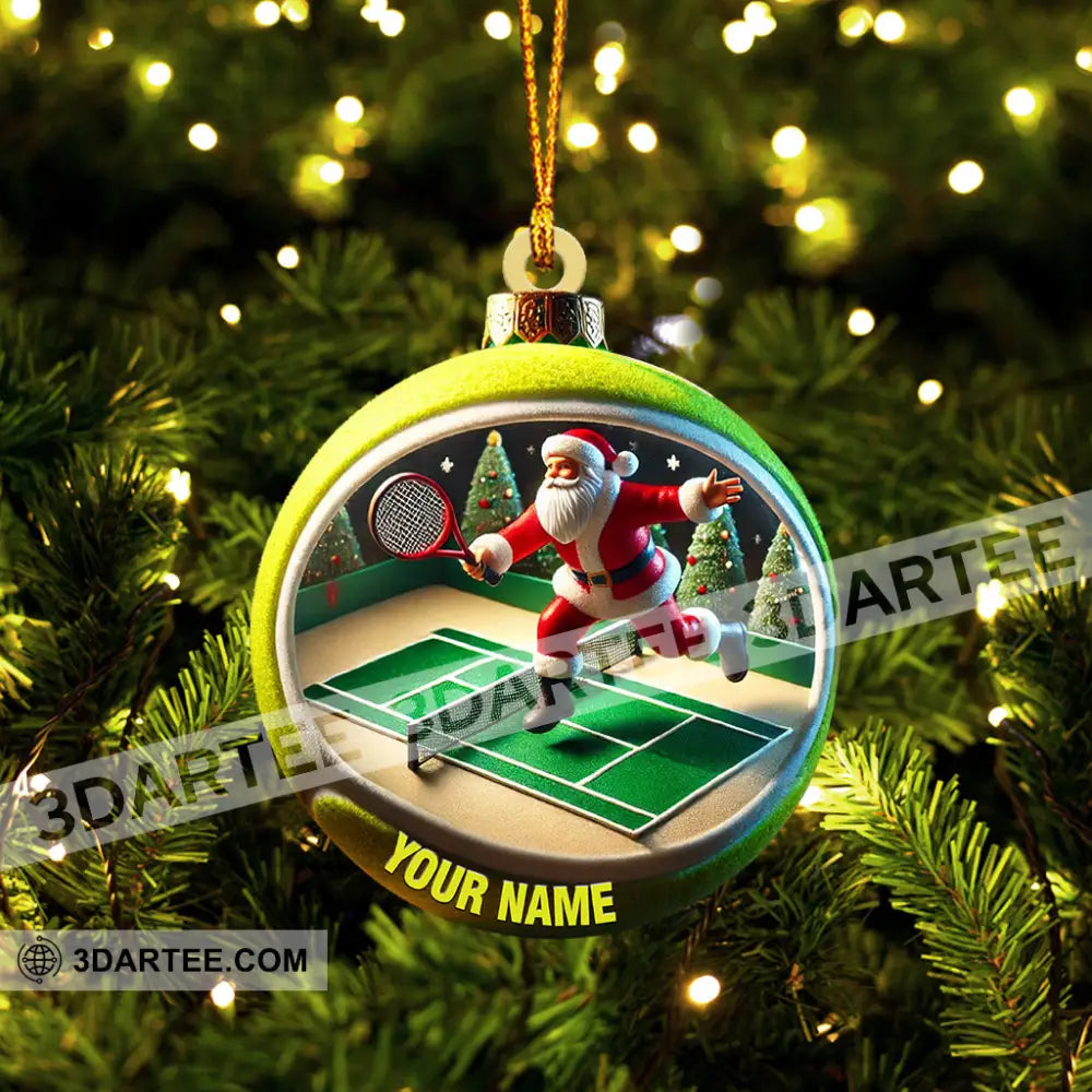 Tennis Santa Decor Christmas Ornament Personalized Ornament Ornament