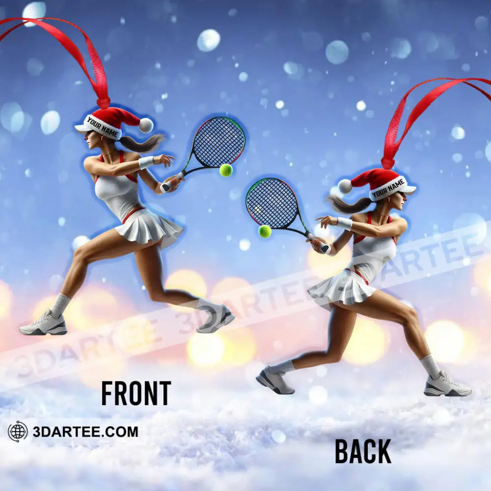 Tennis Woman Home Decor Christmas Ornament Personalized Ornament Ornament
