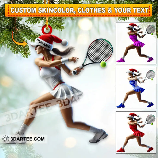 Tennis Woman Home Decor Christmas Ornament Personalized Ornament Ornament