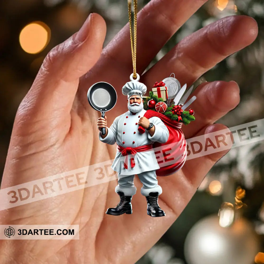 The Chef Santa Coming Christmas Ornament Personalized Ornament Ornament