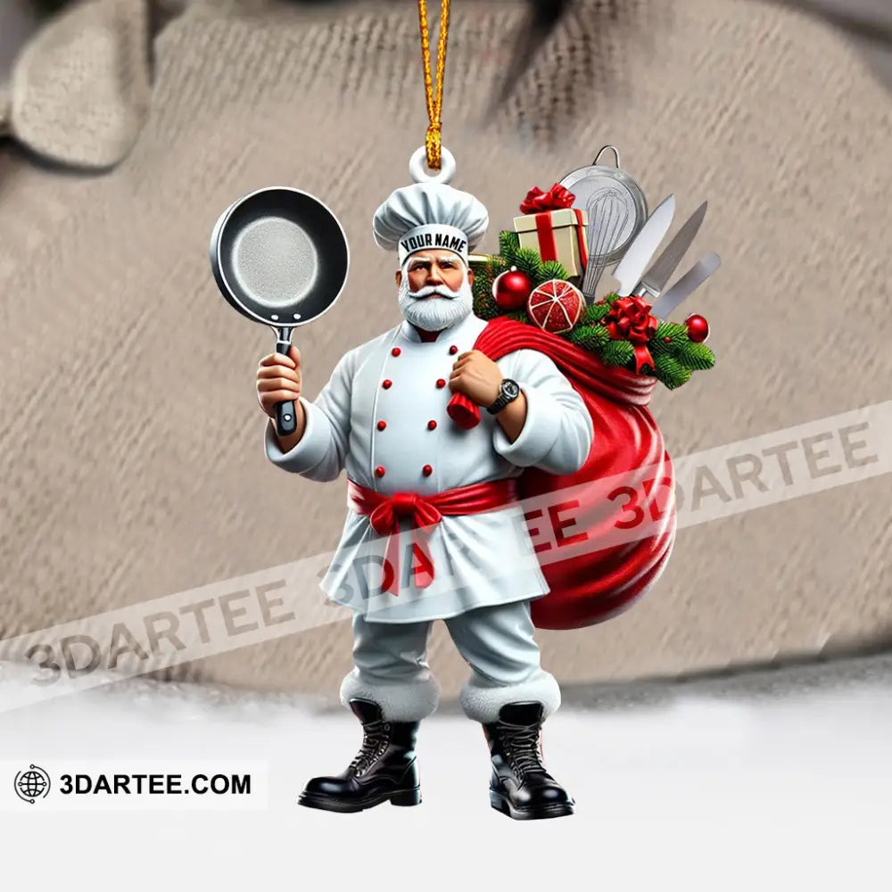 The Chef Santa Coming Christmas Ornament Personalized Ornament Ornament